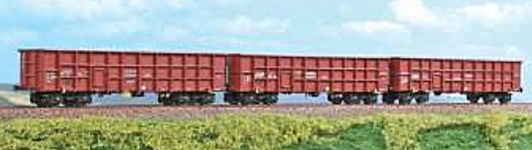 Amintiri AF35005 - H0 - 3-tlg. Set Offene Güterwagen Typ Eaos, BDŽ, Ep. V